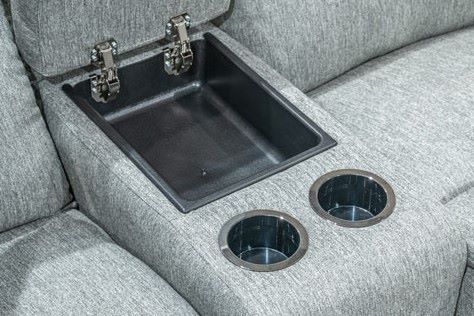 Signature Design by Ashley® Gauntlet Sterling Manual Reclining Loveseat with Console-3