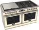 Fulgor Milano® Evoque 400 Series 60" Glossy Ivory Pro Style Dual Fuel Hybrid Range with Stainless Steel Trim -1