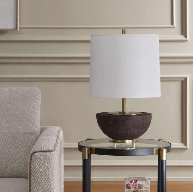 Uttermost® Kalo Mahogany Semi-Circular Table Lamp-2