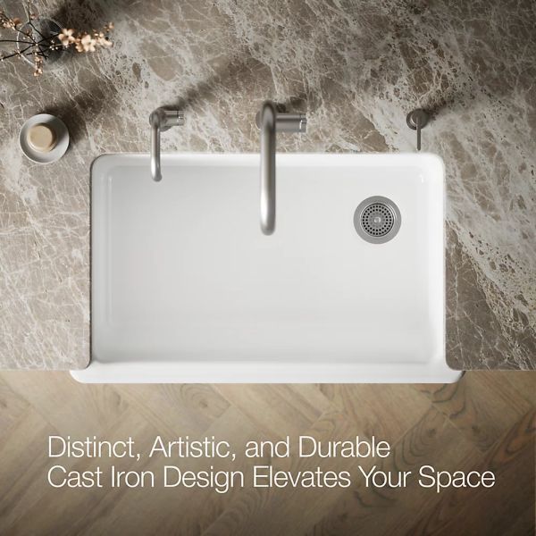 KOHLER® Hayridge® Whitehaven® White 36" Undermount Single-Bowl Farmhouse Kitchen Sink-4