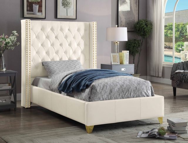 Meridian Furniture Soho White Twin Bed-1