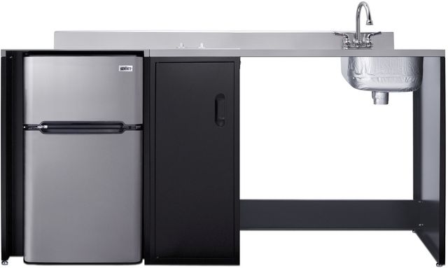 Summit® 72" Black/Stainless Steel Barrier-Free All-in-one Kitchenette -0