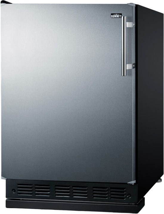 Summit® 24" 5.8 Cu. Ft. Stainless Steel/Black Compact Refrigerator-3