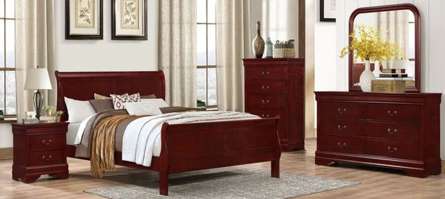 American Wholesale Furniture Louis Philippe Martini Cherry Queen Sleigh Bed-1
