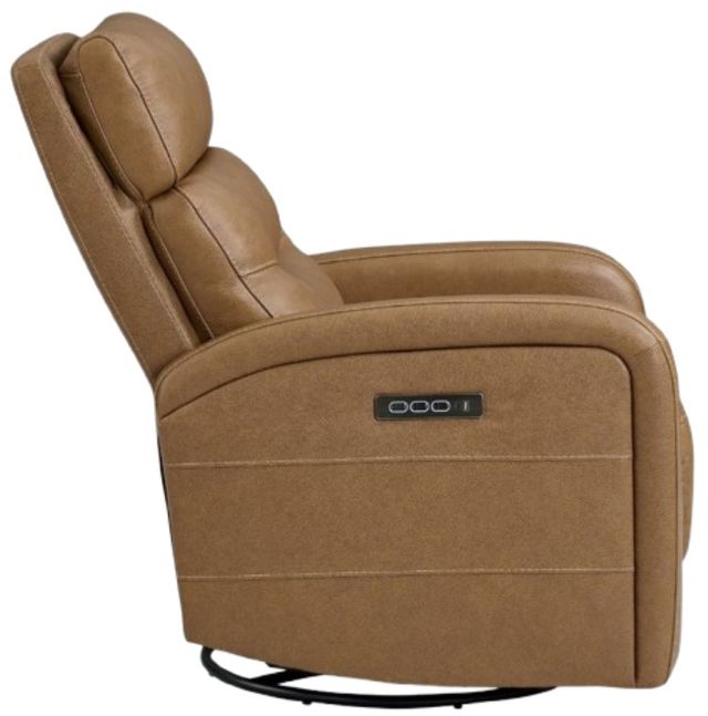 Liberty Furniture Rosslyn York Butternut Leather Power Swivel Glider Recliner-4