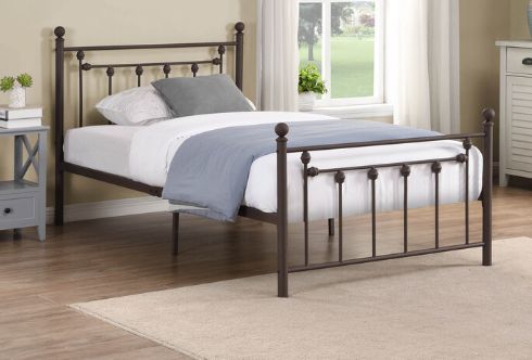 Milton Greens Stars Copper Twin Victorian Style Metal Platform Bed-1