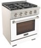 Kucht Professional KFX Series 30" Stainless Steel Pro Style Natural Gas Range with White Door and True Simmer Burners-2