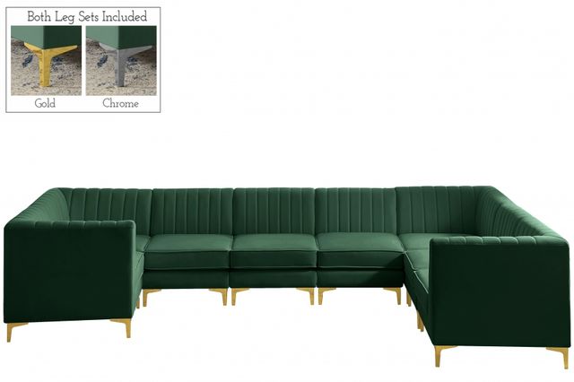Meridian Furniture Alina Green Velvet Modular Sectional-0