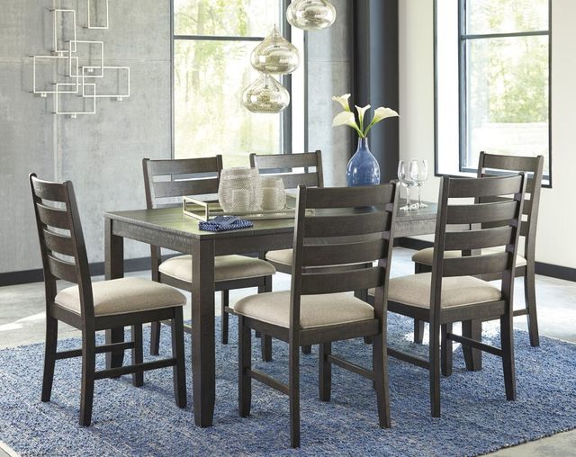 Signature Design by Ashley® Rokane 7-Piece Dark Brown Dining Table Set-3
