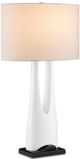 Currey & Company La Porta Glossy White/Black Table Lamp-0