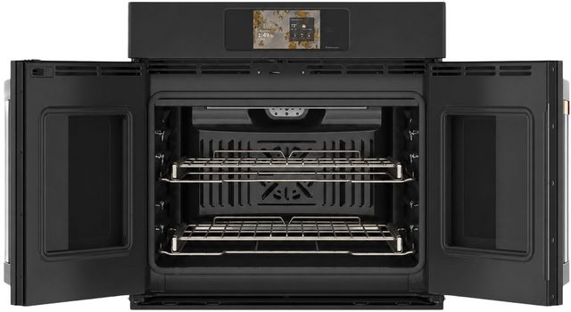 Café™ Professional Series 30” Matte Black Smart Single Electric Wall Oven with French Doors-1