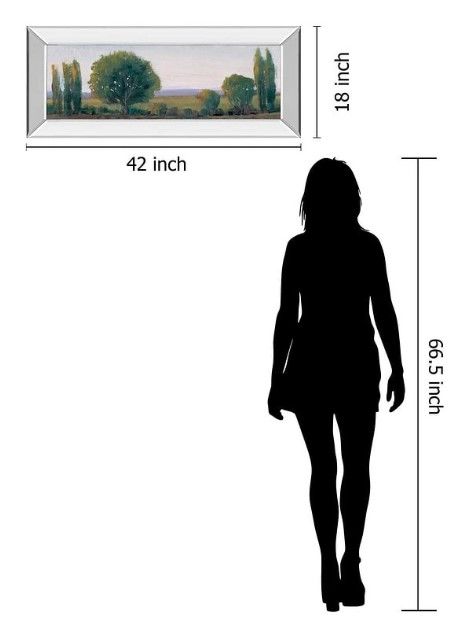 Classy Art Panoramic Treeline I by Tim Otoole Mirror Framed Wall Art-2