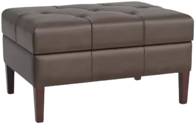 Bassett® Furniture Customizable Dover Sabel 35" Rectangle Tufted Leather Ottoman-0