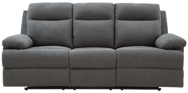 Signature Design by Ashley® Side-Swipe Charcoal Manual Reclining Sofa with Drop Down Table-3