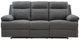 Signature Design by Ashley® Side-Swipe Charcoal Manual Reclining Sofa with Drop Down Table-3