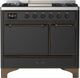 Ilve® Majestic III 40" Graphite Matte Pro Style Dual Fuel Liquid Propane Range with Solid Door and Burnished Trim-1