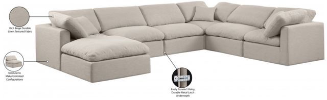 Meridian Furniture Indulge 7-Piece Beige Modular Sectional-2