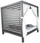 CabanaCoast® Customizable Muse Aluminum Outdoor Cabana Daybed Sling Roof with Black Panel and 2 Curtain-3