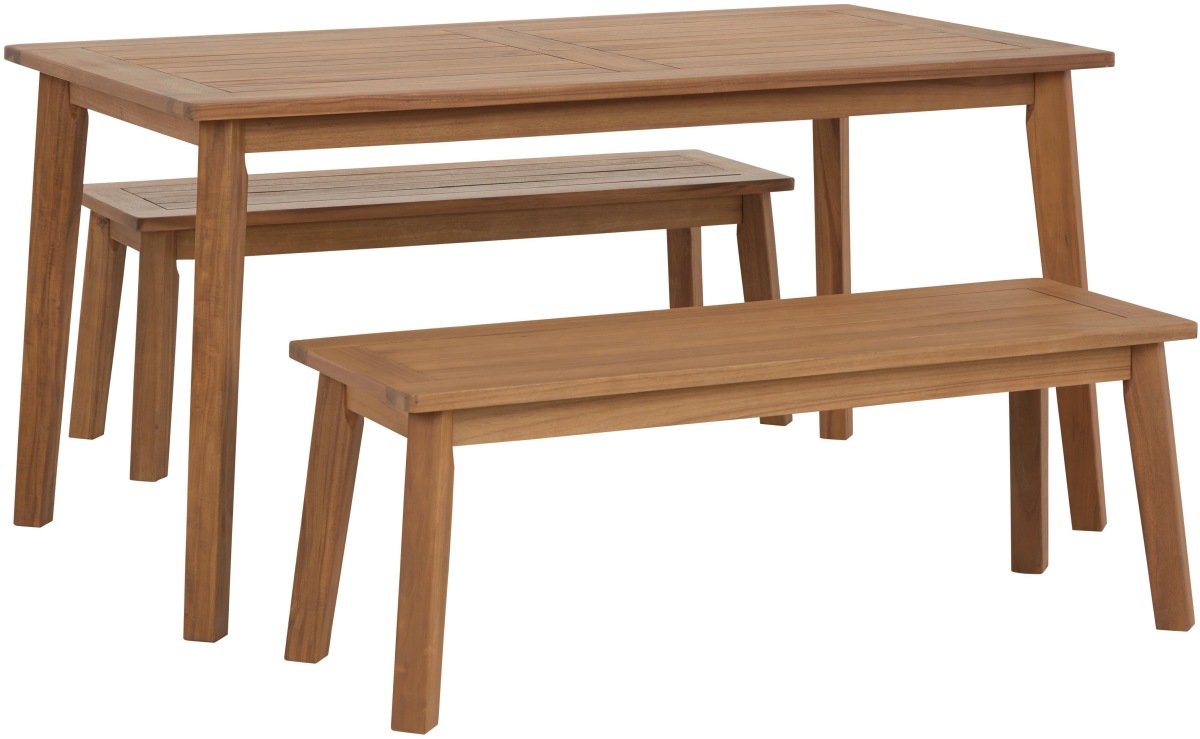 Janiyah 3 Piece Outdoor Dining Set - Light Brown