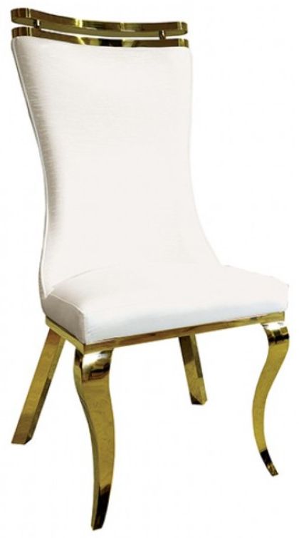 Furniture of America® Palazzo 2-Piece Gold/White Side Chair Set-0