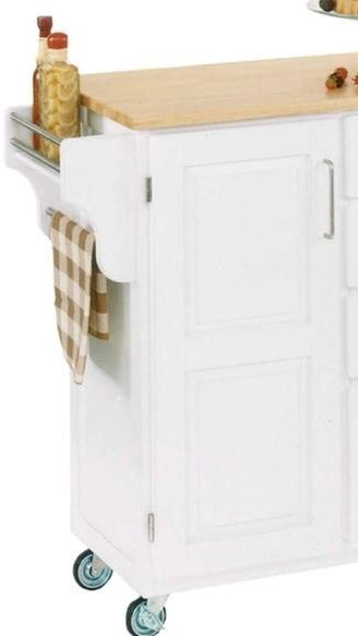 homestyles® Create-a-Cart Natural Wood/White Kitchen Cart-1