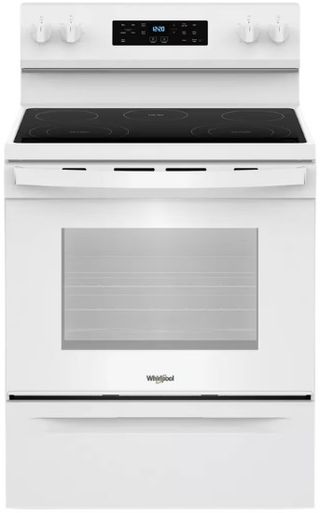Whirlpool® 30" White Freestanding Electric Range with No Preheat Mode and Steam Clean