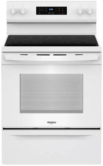 Whirlpool® 30" White Freestanding Electric Range with No Preheat Mode and Steam Clean-0