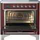 Ilve® Majestic III 36" Burgundy Pro Style Induction Range with Solid Door and Chrome Trim-1