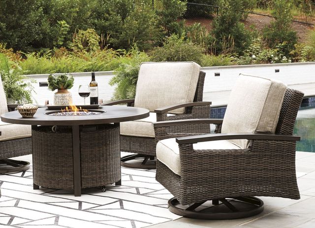 Signature Design by Ashley® Paradise Trail 4-Piece Medium Brown Outdoor Seating Set-4