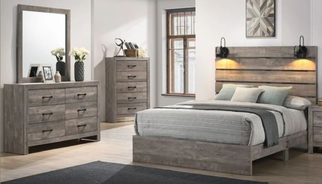 American Wholesale Furniture Cameron 3-Piece Gray Queen Bedroom Set-1