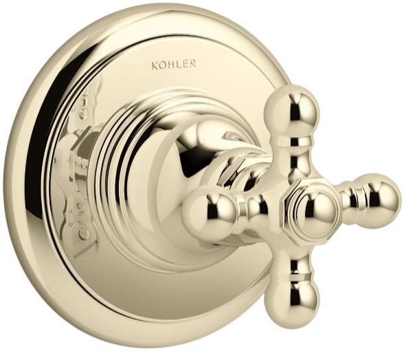 KOHLER® Artifacts® MasterShower® Vibrant French Gold Transfer Valve Trim with Cross Handle-0