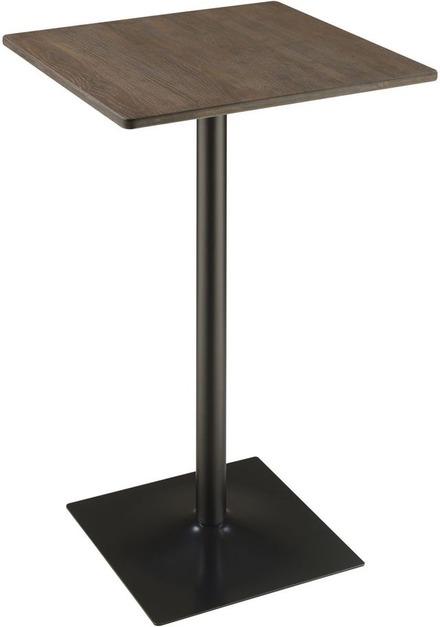 Coaster® Cavalier Dark Elm Square Bar Table with Matte Black Base-0