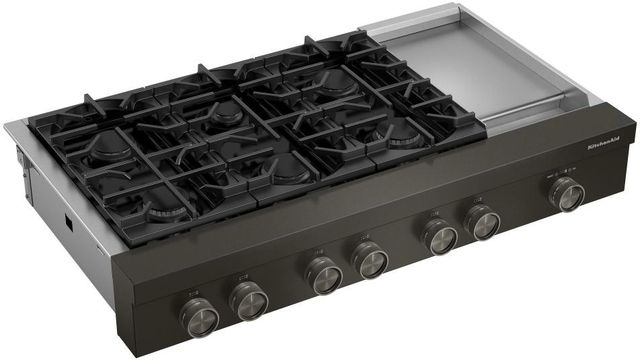 KitchenAid® 48" Black Ore Commercial-Style Gas Rangetop with Griddle-1