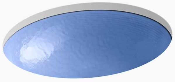Kohler Whist® Opaque Sapphire 19" Oval Wall-Mount/Undermount Bathroom Sink, No Overflow-0