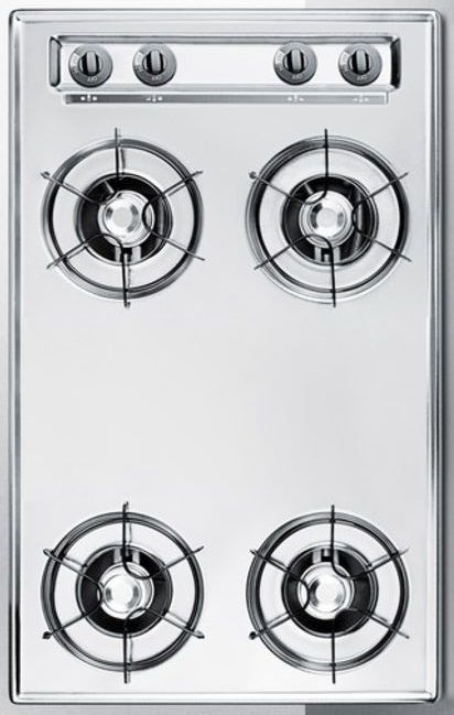 Summit® 30" Chrome Gas Cooktop-1