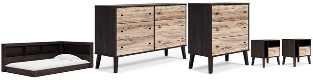 Signature Design by Ashley® Piperton 5-Piece Brown Twin Bookcase Storage Bed Set-0