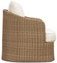 TOV Furniture Axel Brown/Cream Aluminum/Boucle/Wicker Outdoor Accent Chair-4