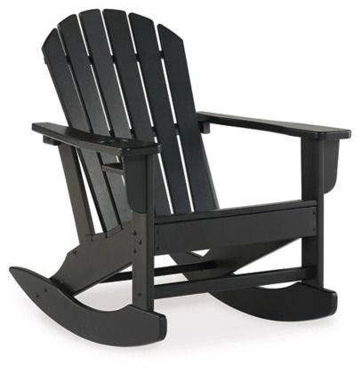 Signature Design by Ashley® Sundown Treasure Black Outdoor Rocking Chair-0