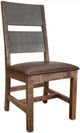 International Furniture Direct Antique Brown Upholstered Dining Side Chair-0