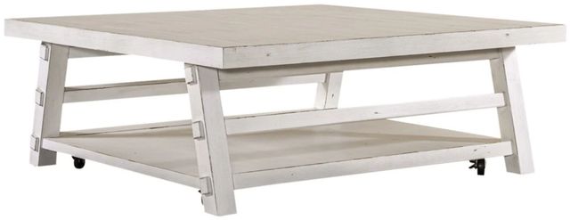 Liberty Furniture Modern Farmhouse Flea Market White Oversized Cocktail Table-0