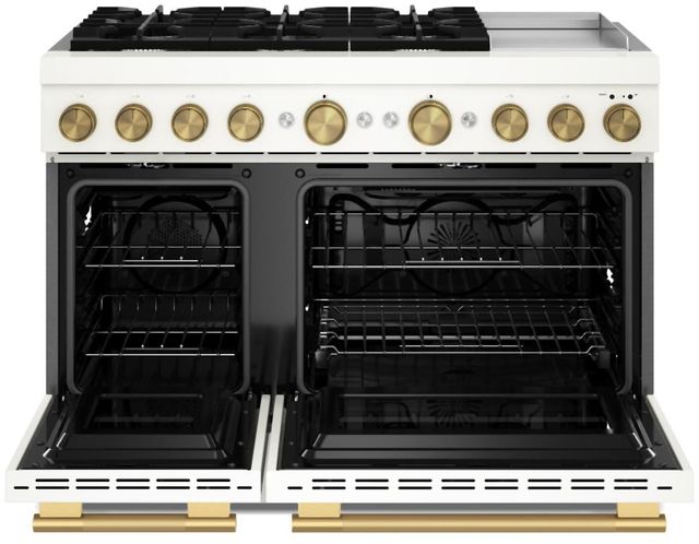 KitchenAid® 48” White Pro-Style Dual Fuel Gas Range with Griddle-1