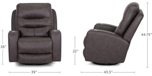 Franklin™ Aspen Duvall Gunmetal Fabric Power Rocker Recliner-2