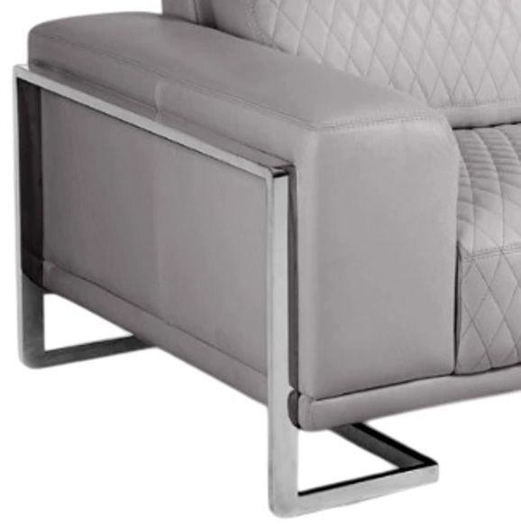Michael Amini® Mia Bella Light Gray/Stainless Steel Sofa-1