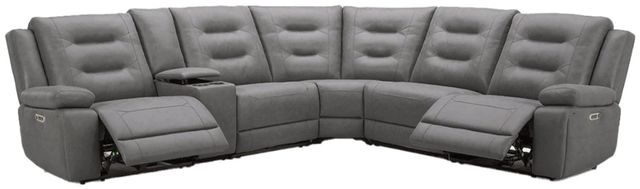 Parker House® Caldwell 6-Piece Tahoe Charcoal Power Reclining Sectional with Power Adjustable Headrests-1