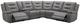 Parker House® Caldwell 6-Piece Tahoe Charcoal Power Reclining Sectional with Power Adjustable Headrests-1