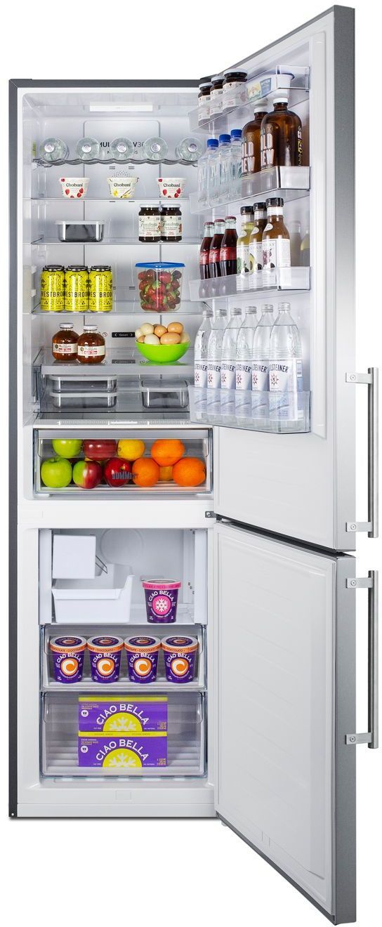 Summit® 11.72 Cu. Ft. Stainless Steel Counter Depth Bottom Freezer Refrigerator -3