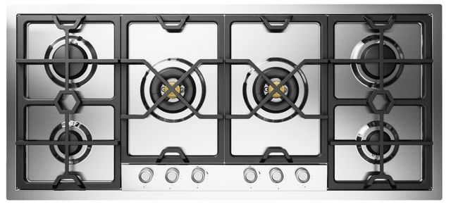 Ilve® Panoramagic 48'' Stainless Steel Natural Gas Gas Cooktop with Satin Trim-0