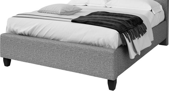 Lit double rembourré personnalisable à sommier avec pied de lit woodland de Beaudoin Ennis-2