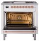 Ilve® Nostalgie II Noblesse 36'' Custom RAL Color Pro Style Dual Fuel Range with Copper Trim-1