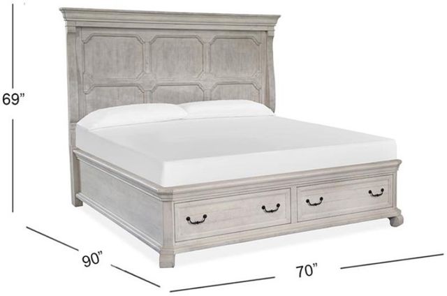 Magnussen Home® Bronwyn Alabaster Queen Panel Storage Bed-2